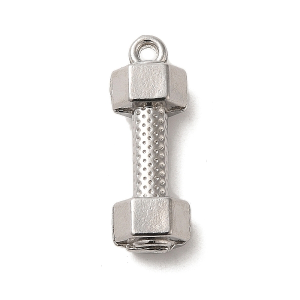 

PandaHall 304 Stainless Steel Pendants, Dumbbell Charm, Stainless Steel Color, 22x7.5x5mm, Hole: 1.5mm 304 Stainless Steel Others