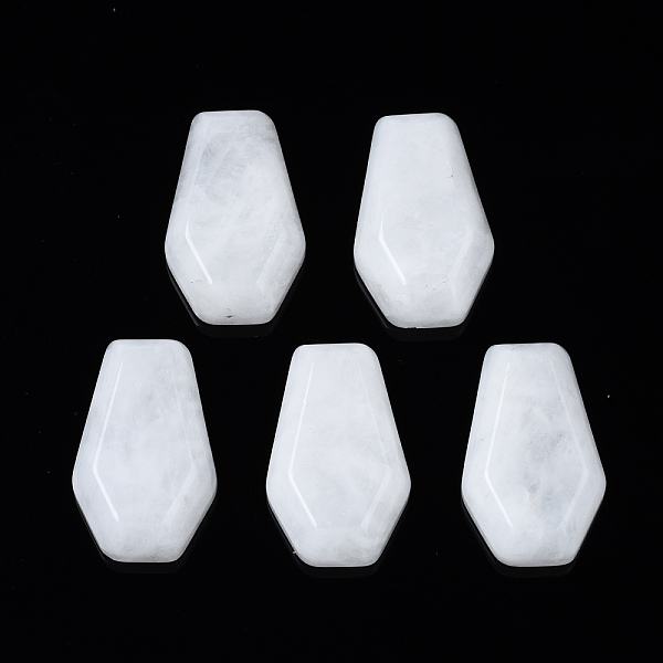 

PandaHall Natural White Jade Cabochons, Hexagon, 30x19x6~8mm White Jade Hexagon