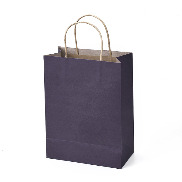 

PandaHall Pure Color Paper Bags, Gift Bags, Shopping Bags, with Handles, Rectangle, Prussian Blue, 28x21x11cm Paper None Blue