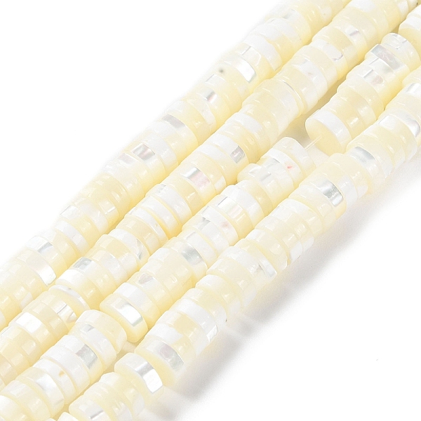 

PandaHall Natural Trochus Shell Beads Strands, Flat Round/Disc, Heishi Beads, Floral White, 7~7.5x2~2.5mm, Hole: 1mm, about...