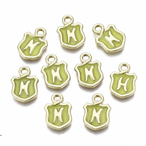 

PandaHall Alloy Enamel Charms, Cadmium Free & Lead Free, Shield with Initial Letters, Light Gold, Letter.N, 14x10x2mm, Hole: 2mm...