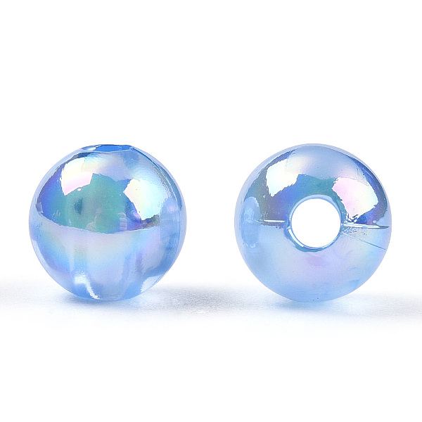 

PandaHall Transparent Acrylic Beads, AB Colors Plated, Round, Cornflower Blue, 10mm, Hole: 1.8mm, about 950pcs/500g Acrylic Round