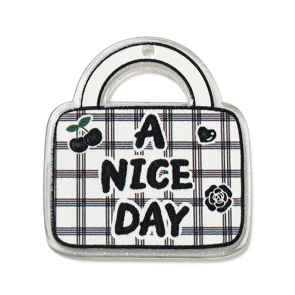 

PandaHall Acrylic Pendnat, Bag, 39.5x36x2mm, Hole: 2mm Acrylic Bag