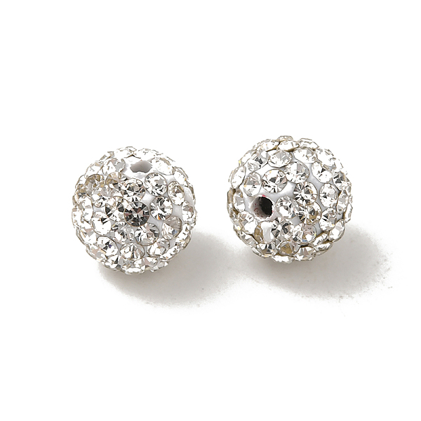 

PandaHall Grade A Rhinestone Beads, Pave Disco Ball Beads, Resin and China Clay, Round, White, PP9(1.5.~1.6mm), 8mm, Hole: 1mm Polymer...
