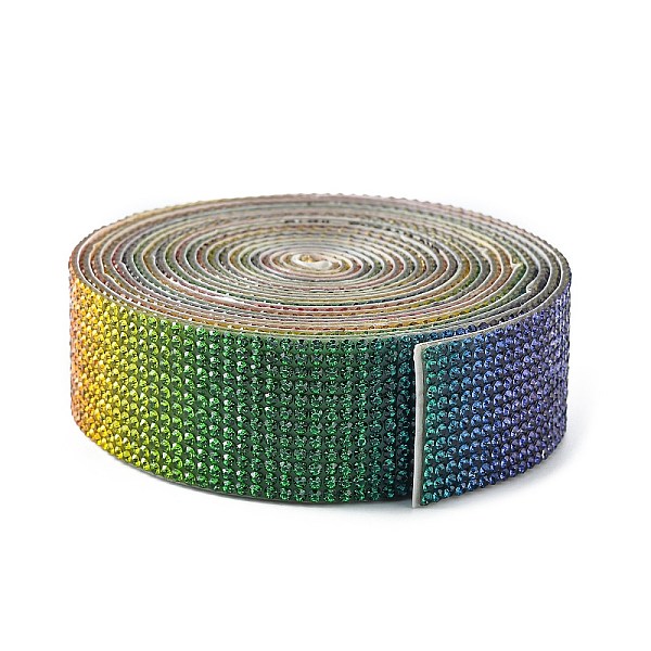 

PandaHall Glitter Glass Hotfix Rhinestone(Hot Melt Adhesive On The Back), Rhinestone Trimming, Costume Accessories, Colorful, 27.5x1.5mm, 3..., Multicolor