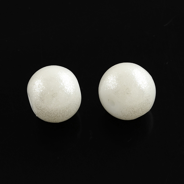 

PandaHall Spray Painted Glass Round Bead Strands, White, 8mm, Hole: 1.3~1.6mm, about 100pcs/strand, 31.4 inch Glass Round White