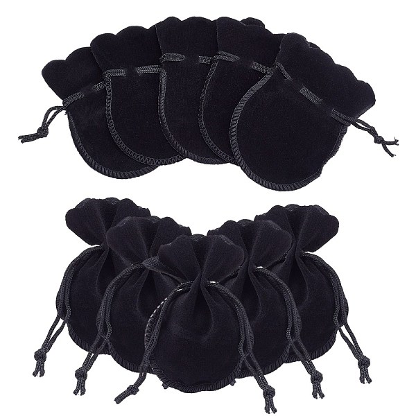

PandaHall Gourd Velvet Bags, Black, 9.5x7.5cm Velvet Black