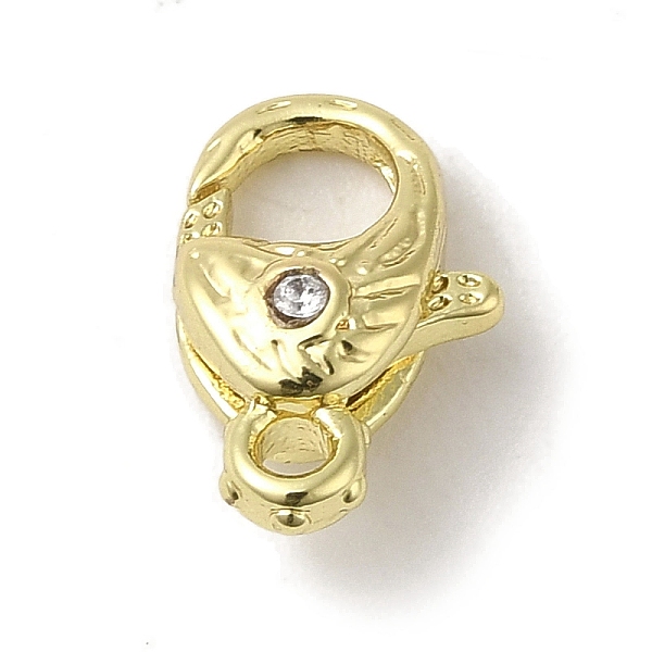 

PandaHall Brass Micro Pave Clear Cubic Zirconia Lobster Claw Clasps, Real 14K Gold Plated, 12x7.5x4.5mm, Hole: 1.6mm Brass+Cubic Zirconia