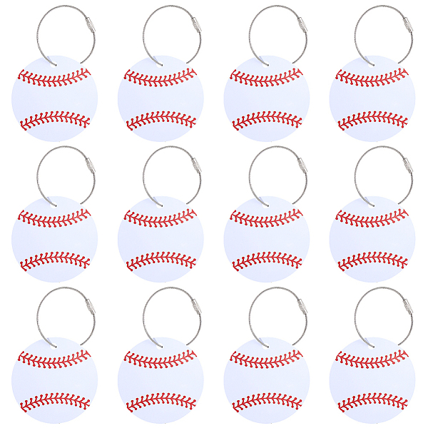 12Pcs PVC Baseball Luggage Tags