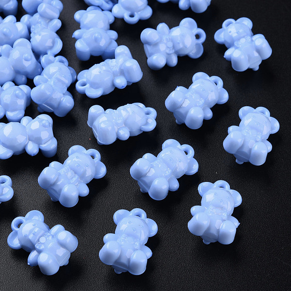 

PandaHall Opaque Acrylic Pendants, Bear, Cornflower Blue, 20x13.5x10.5mm, Hole: 1.4mm, about 400pcs/500g Acrylic Bear