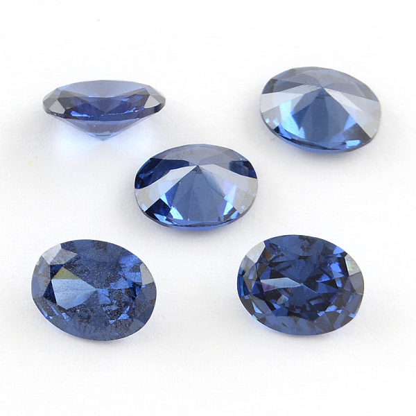 

PandaHall Oval Shaped Cubic Zirconia Pointed Back Cabochons, Faceted, Royal Blue, 14x10mm Cubic Zirconia Oval Blue