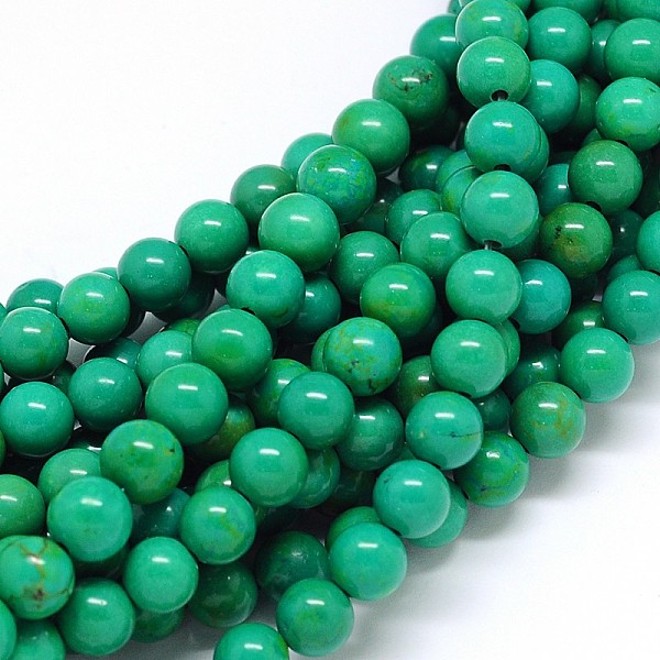 

PandaHall Natural Magnesite Round Bead Strands, Dyed & Heated, Dark Sea Green, 8mm, Hole: 1mm, about 51pcs/strand, 15.55 inch Magnesite...