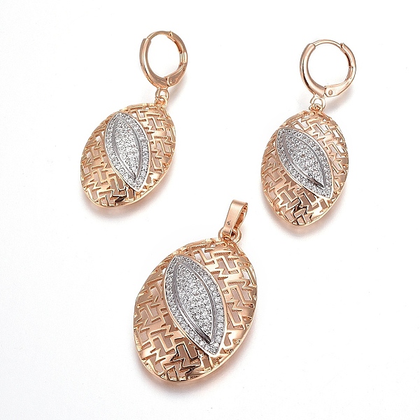 

PandaHall Brass Micro Pave Cubic Zirconia Jewelry Sets, Pendant and Earrings, Long-Lasting Plated, Oval with Eye, Light Gold, 41mm, Hole..., Clear