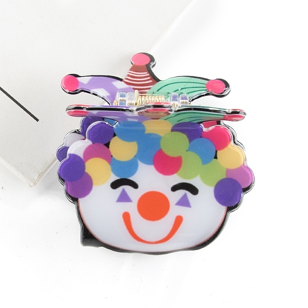 

PandaHall Cartoon Clown PVC Claw Hair Clips, Hair Accessories for Women & Girls, Colorful, 46x50x49mm PVC Others