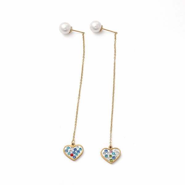 

PandaHall Rhinestone Geometry Dangle Stud Earrings, Vacuum Plating 304 Stainless Steel Chain Tassel Long Drop Earrings for Women, Golden..., Multicolor