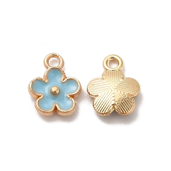 

PandaHall Alloy Enamel Pandants, Lead Free & Cadmium Free, Light Gold, Flower Charm, Light Blue, 10x8x2.5mm, Hole: 1.4mm Alloy+Enamel Flower