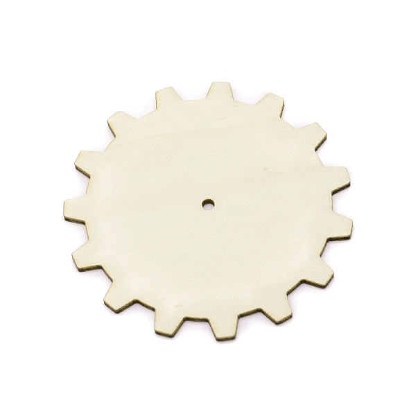 

PandaHall Gear Unfinish Wooden Pieces, for Crafts DIY Painting Supplies, Linen, 7.4x0.25cm, Hole: 3mm Wood Brown