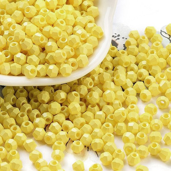 

PandaHall Baking Paint Glass Seed Beads, Bicone, Yellow, 4.5x3.5mm, Hole: 1.4mm, about 5625pcs/pound Glass Bicone Yellow