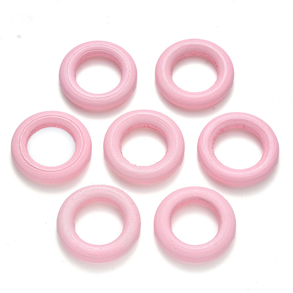 

PandaHall Spray Painted Maple Wood Linking Rings, Pink, 33x6mm Wood Ring Pink