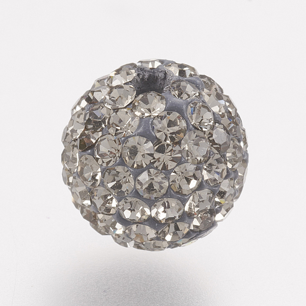 

PandaHall Czech Rhinestone Beads, PP6(1.3~1.35mm), Pave Disco Ball Beads, Polymer Clay, Round, 215_Black Diamond, 4~4.5mm, Hole: 1mm, about..., Gray