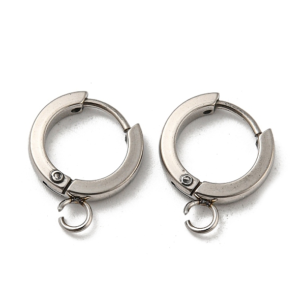 

PandaHall 201 Stainless Steel Huggie Hoop Earrings Findings, with Vertical Loop, with 316 Surgical Stainless Steel Earring Pins, Ring...