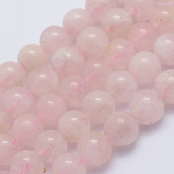 

PandaHall Natural Morganite Beads Strands, Round, Grade AB, 6~6.5mm, Hole: 1mm, about 64pcs/strand, 15.5 inch(39.5cm) Morganite Round