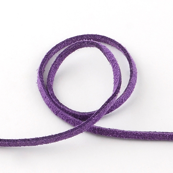 

PandaHall Faux Suede Cord Strands, Faux Suede Lace, Blue Violet, 3x1.5mm, about 1.09 yards(1m)/strand Faux Suede Purple