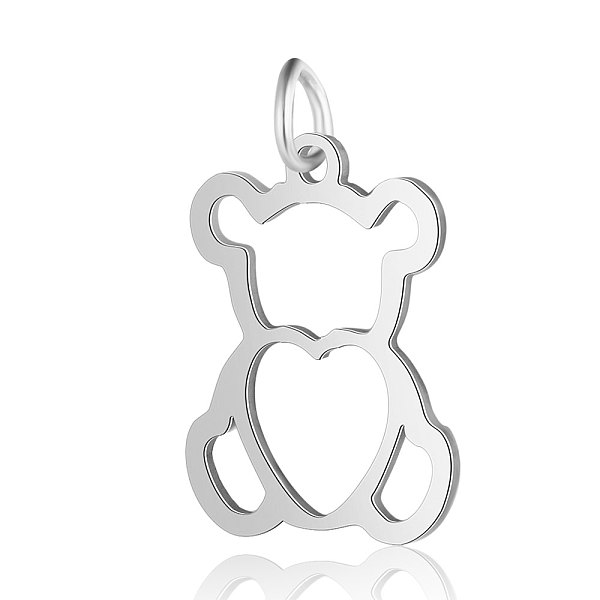 

PandaHall 201 Stainless Steel Pendants, Bear, Stainless Steel Color, 18.5x14x1mm, Hole: 3mm 201 Stainless Steel Bear