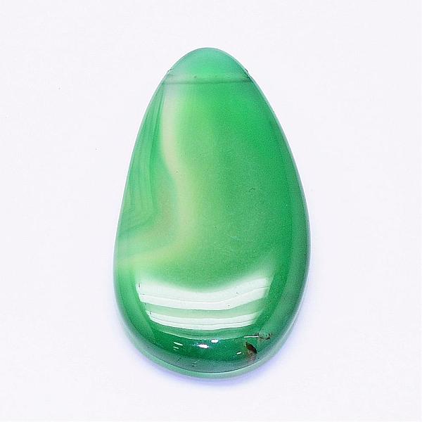 

PandaHall Natural Agate Beads, teardrop, No Hole/Undrilled Gemstone, Dyed, 27~37x15~19x4.5~5mm Natural Agate Teardrop Green