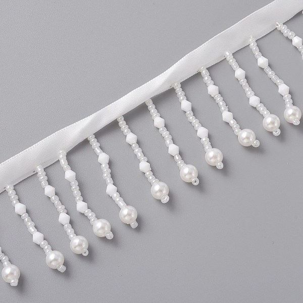 

PandaHall Polyester Ribbons, with Plastic Beads Tassel, Curtain Decoration, Costume Accessories, White, 1-3/4 inch(44mm) Polyester None...