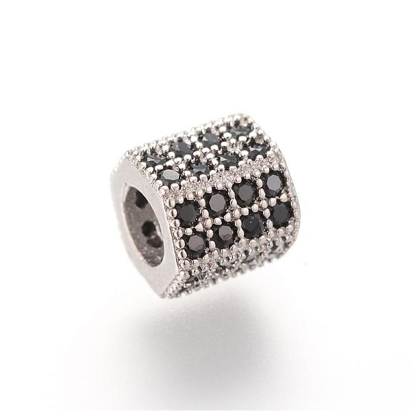 

PandaHall Brass Micro Pave Cubic Zirconia Beads, Hexagon, Platinum, 7x8x7mm, Hole: 4mm Brass+Cubic Zirconia Hexagon