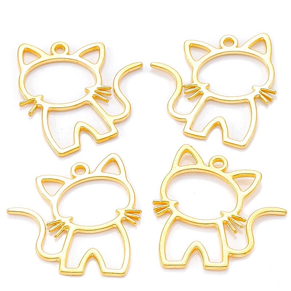 

PandaHall Alloy Pendants, Cat Charm, Golden, 27x25mm, Hole: 2mm Alloy Cat Shape