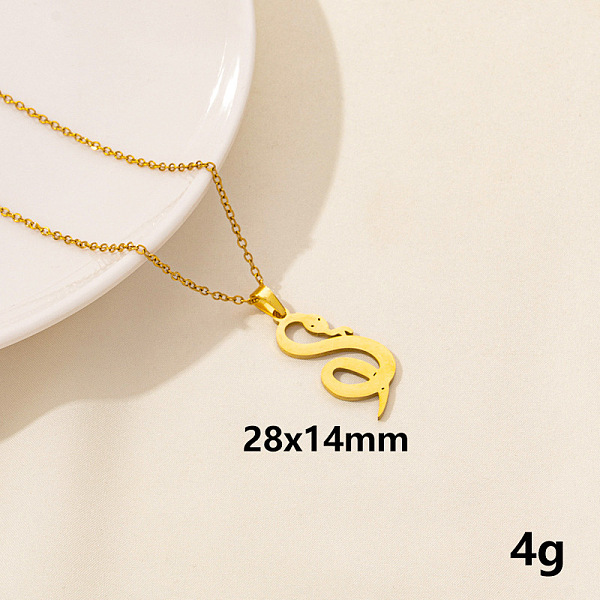 

PandaHall 304 Stainless Steel Serpentine Pendant Necklaces, Cable Chain Necklaces Stainless Steel Snake