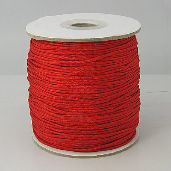 

PandaHall Nylon Thread, Round, Red, 2mm in diameter, about 71.08 yards(65m)/roll Nylon Red