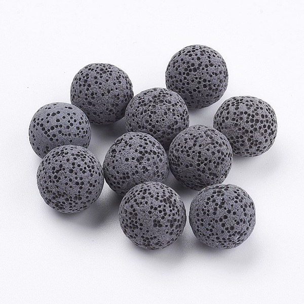 Perles de pierre de lave naturelle non cirées
