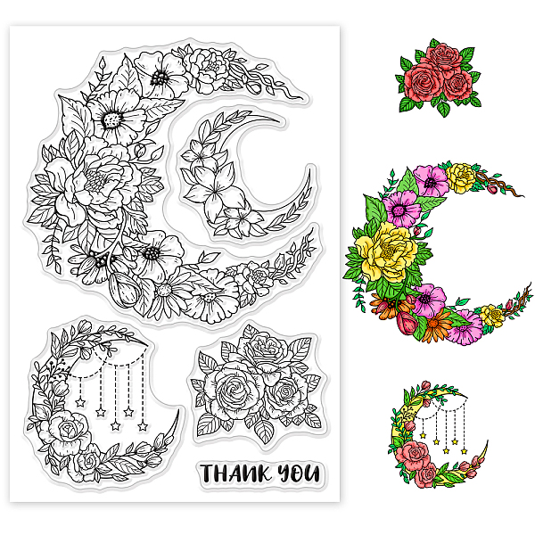 

PandaHall GLOBLELAND Flowers Clear Stamps Stars Silicone Clear Stamp Seals for Cards Making DIY Scrapbooking Photo Journal Album Decoration...