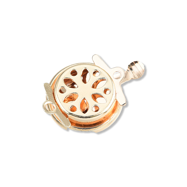 

PandaHall Brass Box Clasps, Cadmium Free & Nickel Free & Lead Free, Flat Round with Flower, Real 18K Gold Plated, 21.5x14x5mm, Hole: 1.5mm...