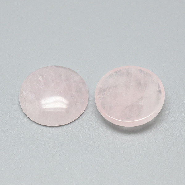 

PandaHall Natural Rose Quartz Cabochons, Dome/Half Round, 25x6~7mm Rose Quartz Half Round