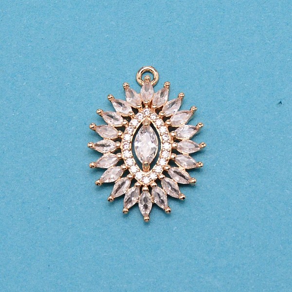Messing micro pave klare zirkonia anhänger