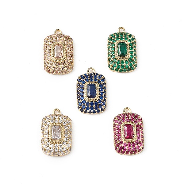 

PandaHall Rack Plating Brass Micro Pave Cubic Zirconia Pendants, Rectangle Charm, Cadmium Free & Lead Free, Long-Lasting Plated, Mixed Color..., Multicolor