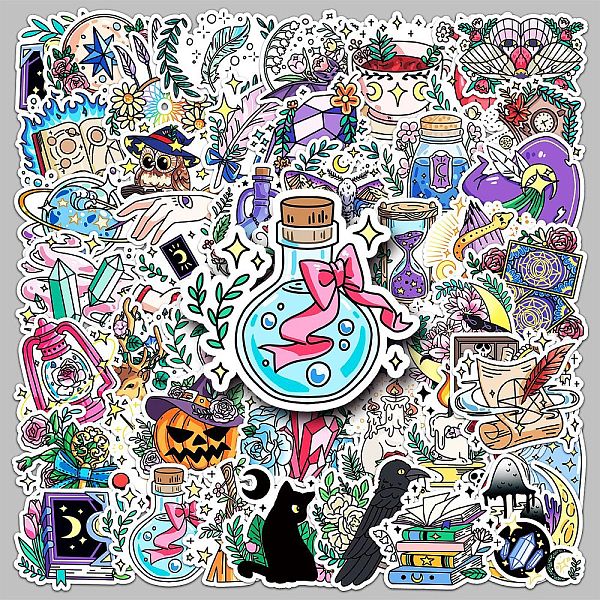 

PandaHall Magic Theme PVC Self-Adhesive Stickers, Waterproof Decals for Cup, Bottle Decoration, Kid's Art Craft, Mixed Color, 55~85mm..., Multicolor