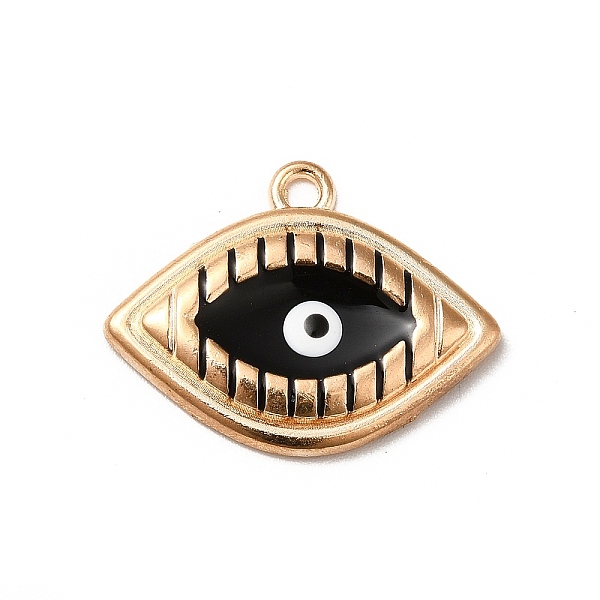 

PandaHall Alloy Enamel Pendants, Golden, Eye with Evil Eye, Black, 17.5x23x3mm, Hole: 1.8mm Alloy+Enamel Eye Black