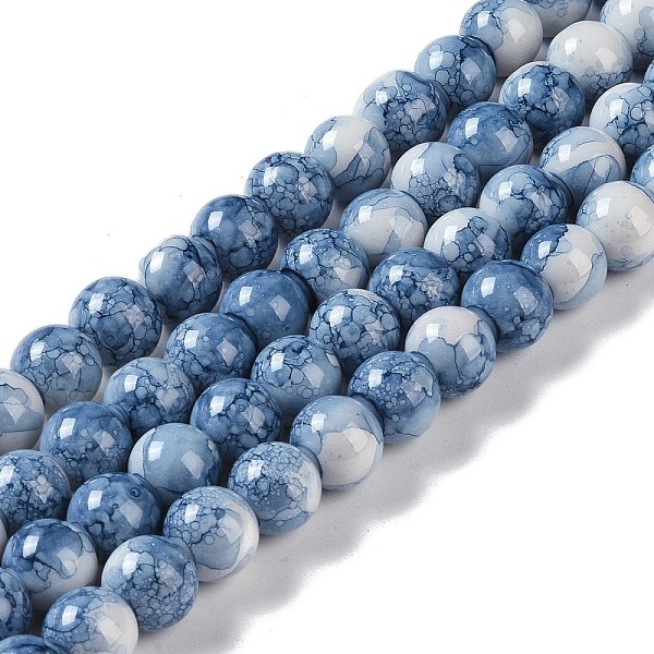 

PandaHall Baking Paint Glass Bead Strands, Round, Cornflower Blue, 10mm, Hole: 1.4mm, about 85~86pcs/strand, 31.10~31.50''(79~80cm) Glass...