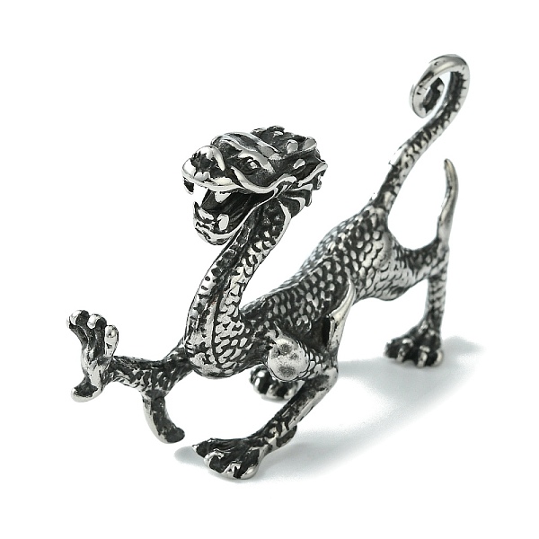 

PandaHall Retro 304 Stainless Steel Figurines, for Home Office Desktop Decoration, Antique Silver, Dragon, 20x69x45mm Stainless Steel Dragon