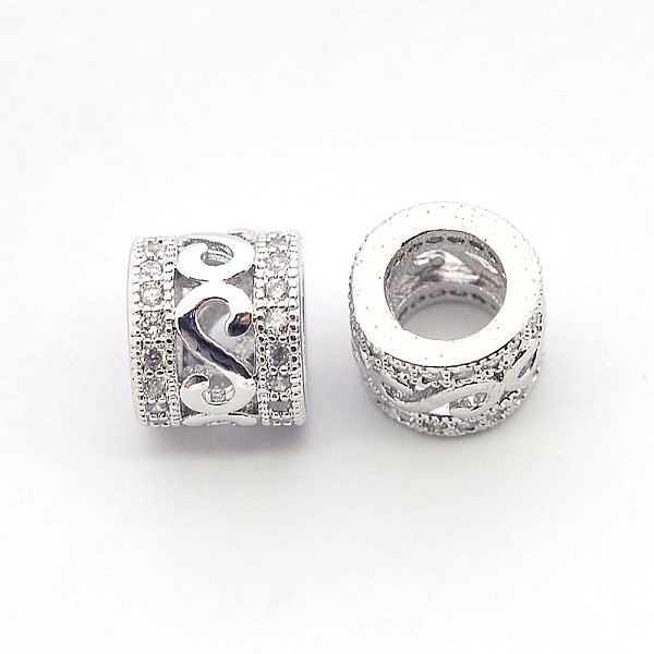 

PandaHall New Items Brass Micro Pave Cubic Zirconia Column Spacer Beads, Cadmium Free & Nickel Free & Lead Free, with Letter S, Real...