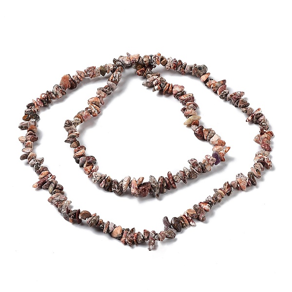 Natural Leopard Skin Jasper Chip Beads Strands