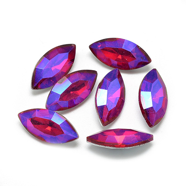 

PandaHall Pointed Back Glass Rhinestone Cabochons, Back Plated, Faceted, AB Color Plated, Horse Eye, Red, 15x7x4mm Glass Rhinestone Horse...