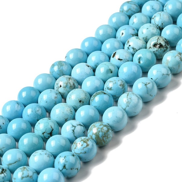 

PandaHall Dyed & Heated Natural Magnesite Beads Strands, Round, 10mm, Hole: 1mm, about 38pcs/strand, 15.16 inch(38.5cm) Magnesite Round