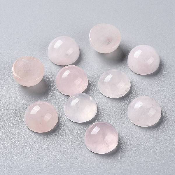 

PandaHall Natural Rose Quartz Cabochons, Half Round, 12x6~7mm Rose Quartz Half Round