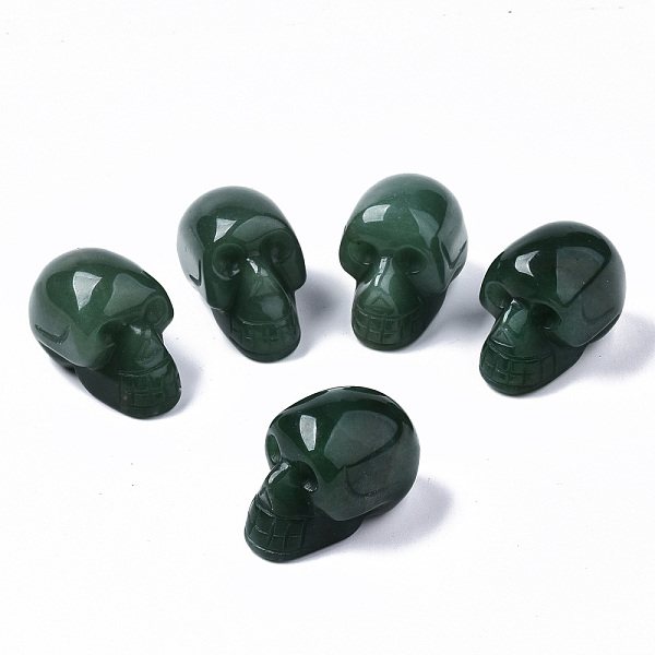 

PandaHall Natural Green Aventurine Beads, No Hole/Undrilled, Skull, 28~29x23~26x40~42mm Green Aventurine Skull